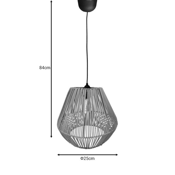 313 000033 2 2 Lilabel Inart wicker ceiling lamp in natural color D25x84cmBOHO CHIC > Luminaries