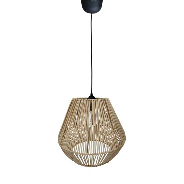 313 000033 3 Lilabel Inart wicker ceiling lamp in natural color D25x84cmBOHO CHIC > Luminaries
