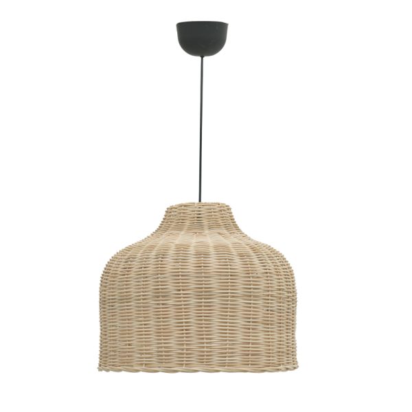 313 000034 7 Ziquel Inart rattan ceiling lamp in natural shade Φ42x89cmBOHO CHIC > Luminaries