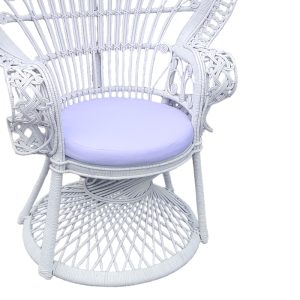 314 000001 2 2 Armchair Dorothy Inart with white cushion-white rattan 115x57x150cmBOHO CHIC > Chairs and Armchairs