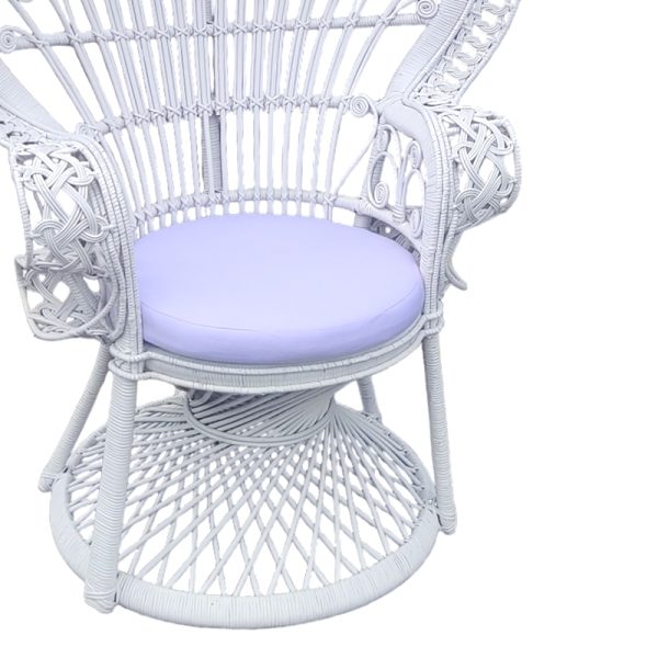 314 000001 2 2 Armchair Dorothy Inart with white cushion-white rattan 115x57x150cmBOHO CHIC > Chairs and Armchairs