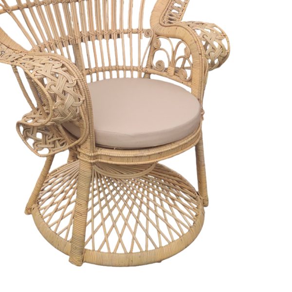 314 000002 2 2 Armchair Dorothy Inart with beige cushion-natural rattan 115x57x150cmBOHO CHIC > Chairs and Armchairs