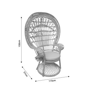 314 000002 3 2 Armchair Dorothy Inart with beige cushion-natural rattan 115x57x150cmBOHO CHIC > Chairs and Armchairs
