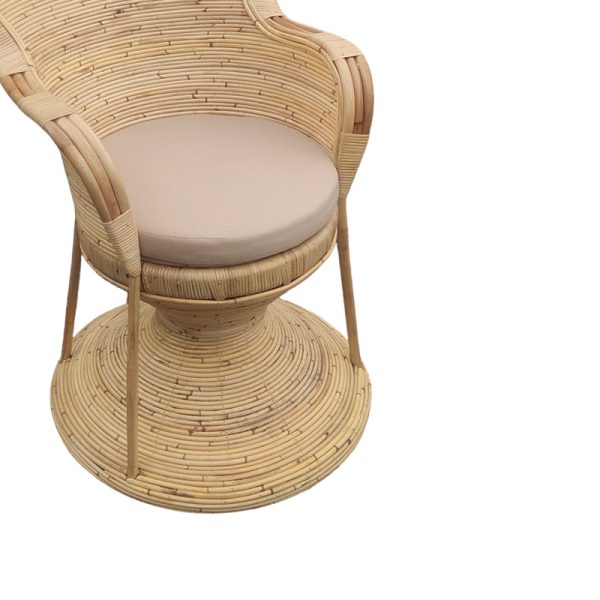 314 000003 3 2 Armchair Rea Inart with beige cushion-natural rattan 85x85x141cmBOHO CHIC > Chairs and Armchairs