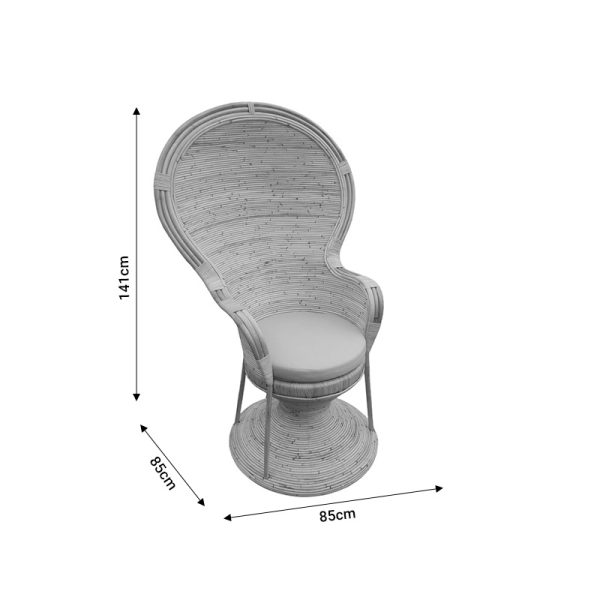 314 000003 4 2 Armchair Rea Inart with beige cushion-natural rattan 85x85x141cmBOHO CHIC > Chairs and Armchairs
