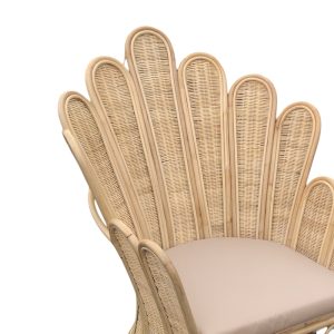 314 000004 2 4 Armchair Fragia Inart with beige cushion-natural rattan 103x90x120cmBOHO CHIC > Chairs and Armchairs