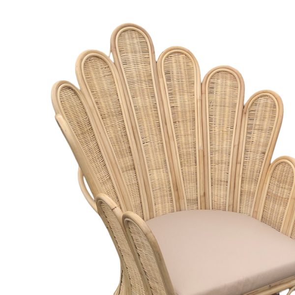 314 000004 2 4 Armchair Fragia Inart with beige cushion-natural rattan 103x90x120cmBOHO CHIC > Chairs and Armchairs