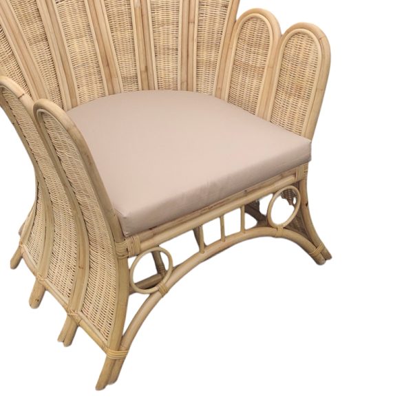 314 000004 3 4 Armchair Fragia Inart with beige cushion-natural rattan 103x90x120cmBOHO CHIC > Chairs and Armchairs