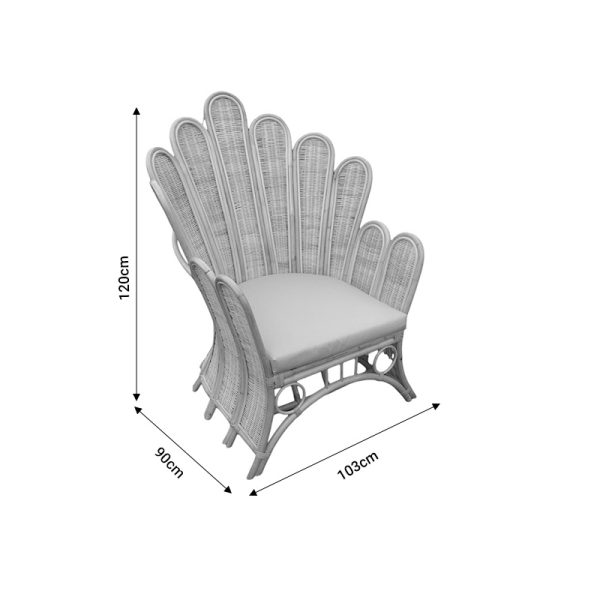 314 000004 4 4 Armchair Fragia Inart with beige cushion-natural rattan 103x90x120cmBOHO CHIC > Chairs and Armchairs