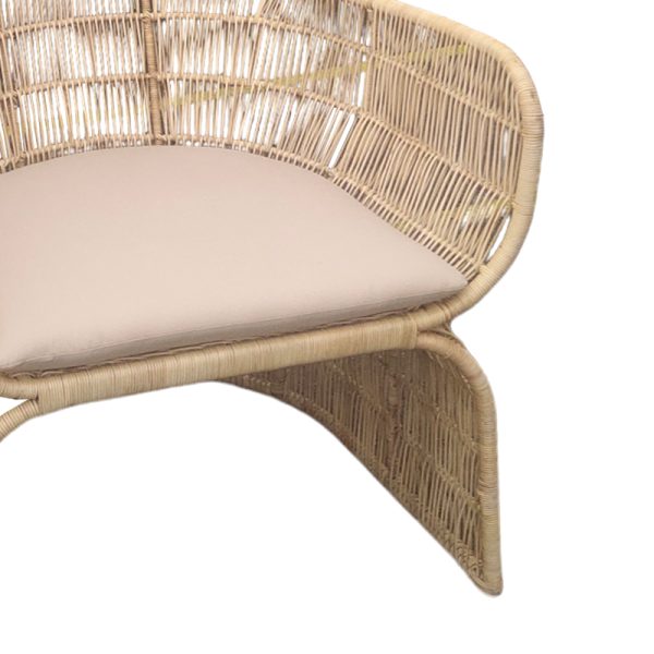314 000005 2 2 Armchair Jake Inart with beige cushion-natural rattan 110x45x145cmBOHO CHIC > Chairs and Armchairs