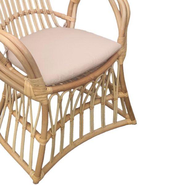 314 000006 3 3 Armchair Boloni Inart with beige cushion-natural rattan 100x67x120cmBOHO CHIC > Chairs and Armchairs