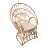 314 000006 6 Bar stool Luciana pakoworld solid acacia wood-beige fabric 68x55x97.5cmBOHO CHIC > Stools