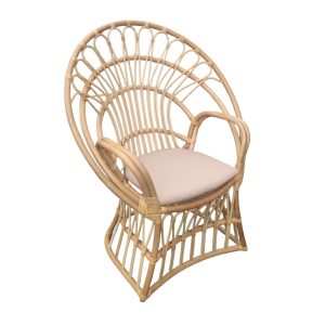 314 000006 6 Armchair Boloni Inart with beige cushion-natural rattan 100x67x120cmBOHO CHIC > Chairs and Armchairs