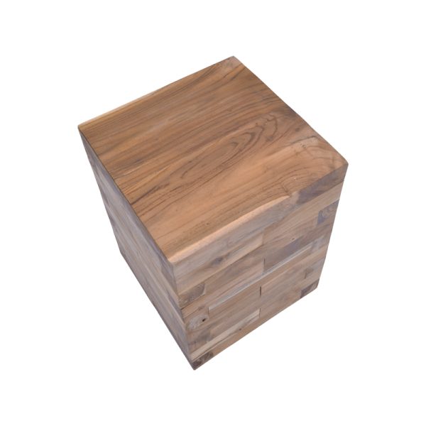 315 000009 2 2 Side table Werzy Inart natural solid teak wood 35x35x49cmBOHO CHIC > Coffee Tables