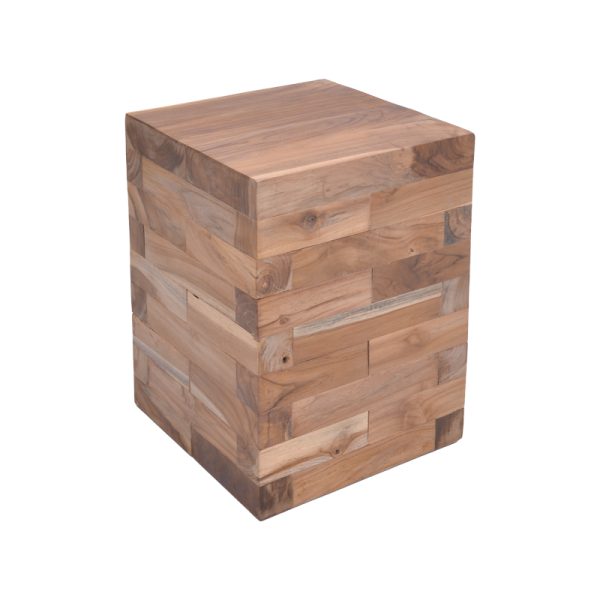 315 000009 3 Side table Werzy Inart natural solid teak wood 35x35x49cmBOHO CHIC > Coffee Tables