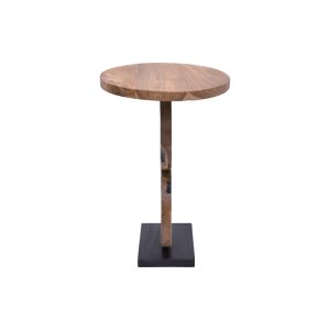 315 000011 2 6 Tiky Inart side table natural-black solid teak wood D42x46cmBOHO CHIC > Coffee Tables