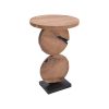 315 000011 8 Acapulco pakoworld table black metal - pe rattan in natural shade D50x50cmBOHO CHIC > Coffee Tables