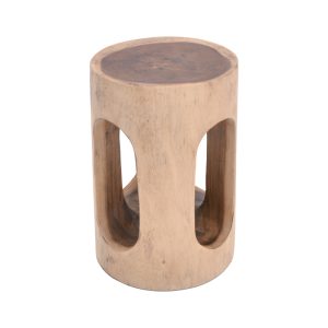 315 000012 4 Ramont Inart natural solid suar wood stool 30x30x45cmBOHO CHIC > Stools