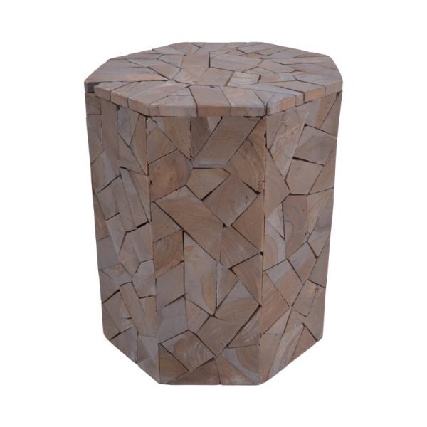 315 000016 2 Sity Inart stool gray wash solid suar wood D32x40cmBOHO CHIC > Stools