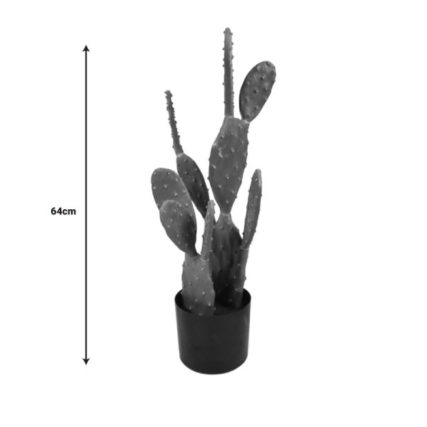 316 000021 3 10 Cactus decorative plant in a pot Inart green pp H64cmDecoration > Artificial plants