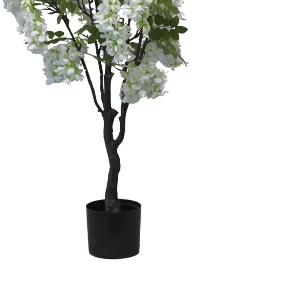 316 000025 2 7 Decorative plant Bean flowers in a pot Inart white pp H125cmDecoration > Artificial plants
