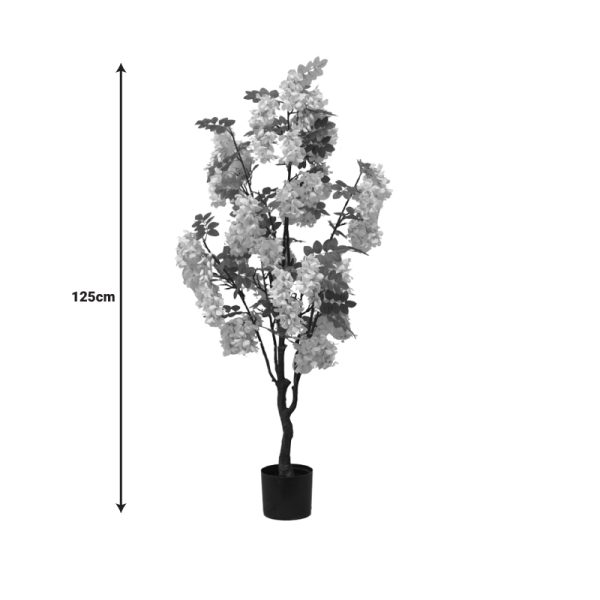 316 000025 3 7 Decorative plant Bean flowers in a pot Inart white pp H125cmDecoration > Artificial plants