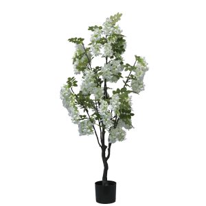 316 000025 9 Decorative plant Bean flowers in a pot Inart white pp H125cmDecoration > Artificial plants