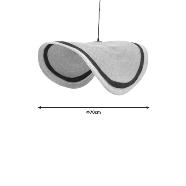 317 000001 3 6 Ceiling light Hatchie Inart natural-black-white seagrass-iron D70x123cmBOHO CHIC > Luminaries