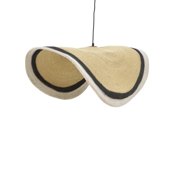 317 000001 8 Ceiling light Hatchie Inart natural-black-white seagrass-iron D70x123cmBOHO CHIC > Luminaries
