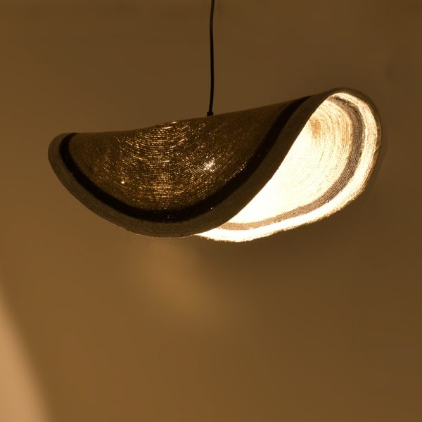 317 000002 2 4 Ceiling light Hatchie Inart natural-black-white seagrass-iron D100x133cmBOHO CHIC > Luminaries