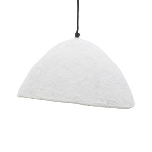 317 000007 5 Ceiling light Litho Inart white press papier-iron 42x39x123.5cmBOHO CHIC > Luminaries