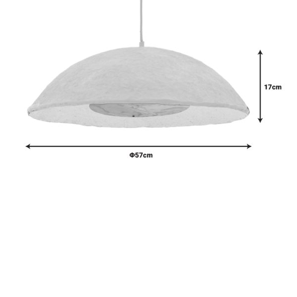 317 000009 2 2 Ceiling light Markiz Inart white press papier-iron D57x118cmBOHO CHIC > Luminaries
