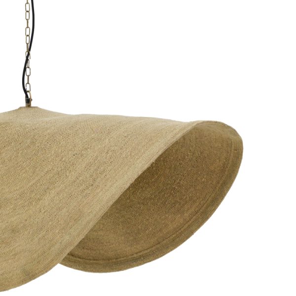 317 000015 3 2 Ceiling light Klark Inart natural seagrass-iron D120x144cmBOHO CHIC > Luminaries