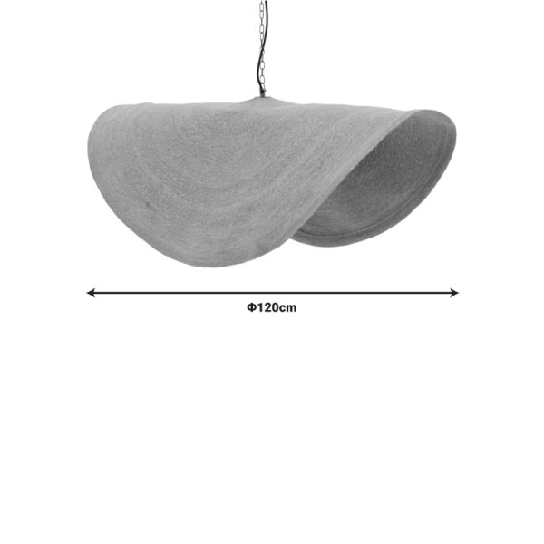 317 000015 4 2 Ceiling light Klark Inart natural seagrass-iron D120x144cmBOHO CHIC > Luminaries