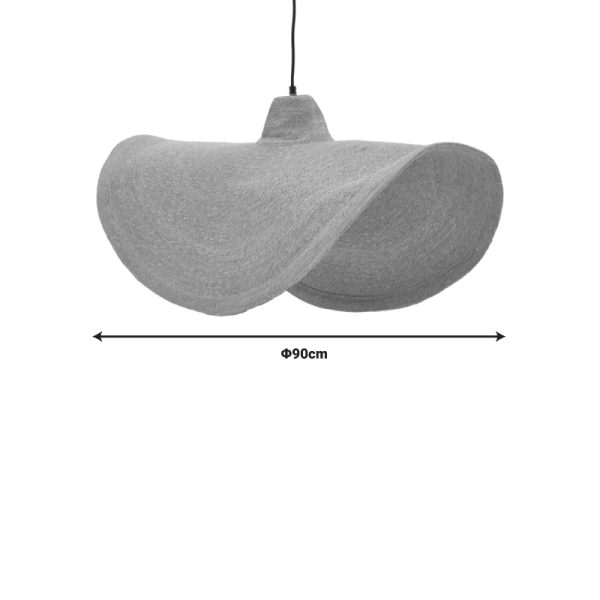 317 000017 3 4 Ceiling light Wholy Inart natural seagrass-iron D90x139cmBOHO CHIC > Luminaries