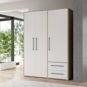 318 000001 2 3 Wardrobe Razol pakoworld 3 doors white-sonoma melamine 144.5x59x200cmIndoor furniture > Wardrobes