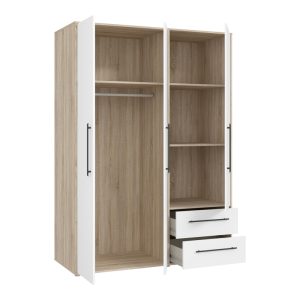 318 000001 4 3 Wardrobe Razol pakoworld 3 doors white-sonoma melamine 144.5x59x200cmIndoor furniture > Wardrobes