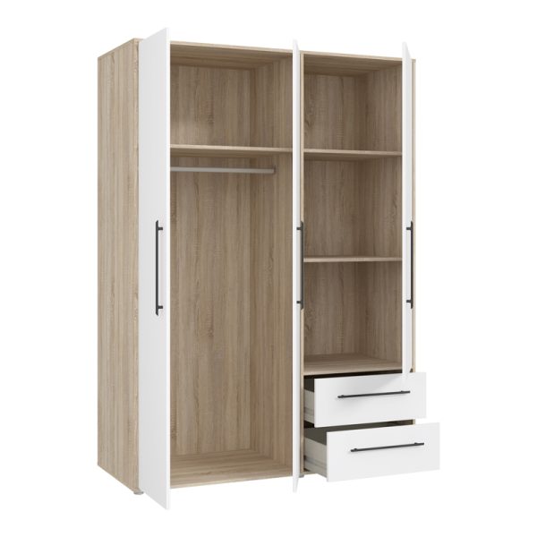 318 000001 4 3 Wardrobe Razol pakoworld 3 doors white-sonoma melamine 144.5x59x200cmIndoor furniture > Wardrobes