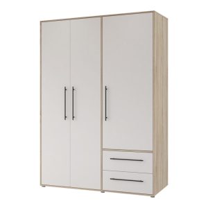 318 000001 6 Wardrobe Razol pakoworld 3 doors white-sonoma melamine 144.5x59x200cmIndoor furniture > Wardrobes