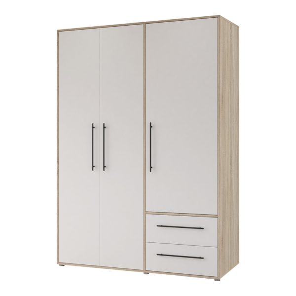 318 000001 6 Wardrobe Razol pakoworld 3 doors white-sonoma melamine 144.5x59x200cmIndoor furniture > Wardrobes