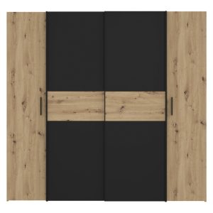 318 000003 2 2 Wardrobe Bekerk pakoworld black-oak melamine 200x61.5x190.5cmIndoor furniture > Wardrobes