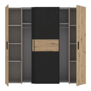 318 000003 3 2 Wardrobe Bekerk pakoworld black-oak melamine 200x61.5x190.5cmIndoor furniture > Wardrobes
