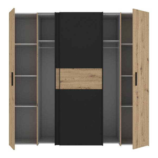 318 000003 3 2 Wardrobe Bekerk pakoworld black-oak melamine 200x61.5x190.5cmIndoor furniture > Wardrobes