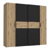 318 000003 5 Bookcase Tikilmo pakoworld anthracite melamine-black metal 88x34x180cmIndoor furniture > Bookshelves