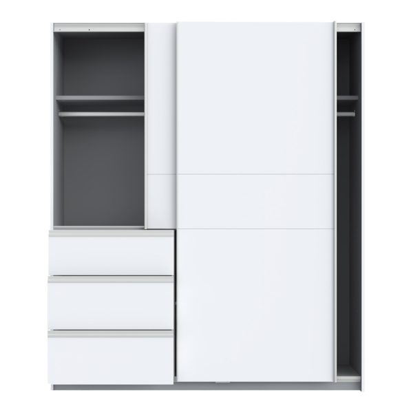 318 000009 3 3 2-door ardrobe Gotion pakoworld white melamine 170.5x61x200,5cmIndoor furniture > Wardrobes