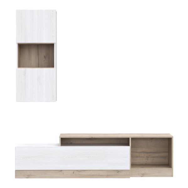 318 000012 2 3 Living room complex Halmi pakoworld white-oak μελαμίνης 180x39x190cmIndoor furniture > Living room sets