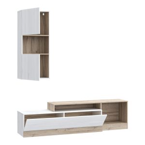 318 000012 3 3 Living room complex Halmi pakoworld white-oak μελαμίνης 180x39x190cmIndoor furniture > Living room sets