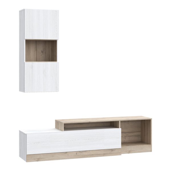 318 000012 6 Living room complex Halmi pakoworld white-oak μελαμίνης 180x39x190cmIndoor furniture > Living room sets
