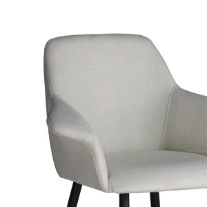 320 000002 2 2 Armchair Parsow pakoworld ecru color fabric-black metal leg 77x63x85cmIndoor furniture > Chairs
