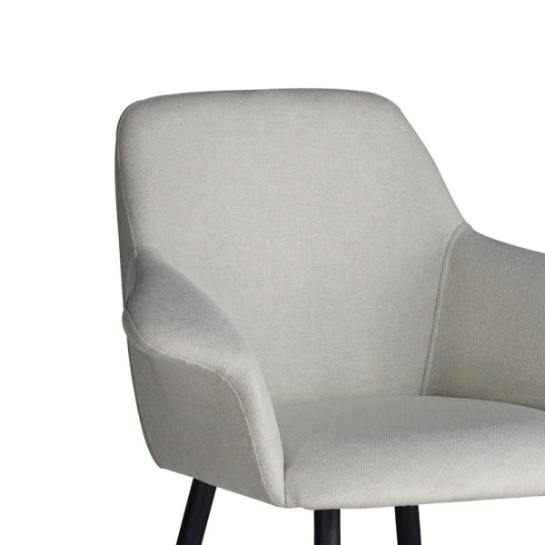 320 000002 2 2 Armchair Parsow pakoworld ecru color fabric-black metal leg 77x63x85cmIndoor furniture > Chairs